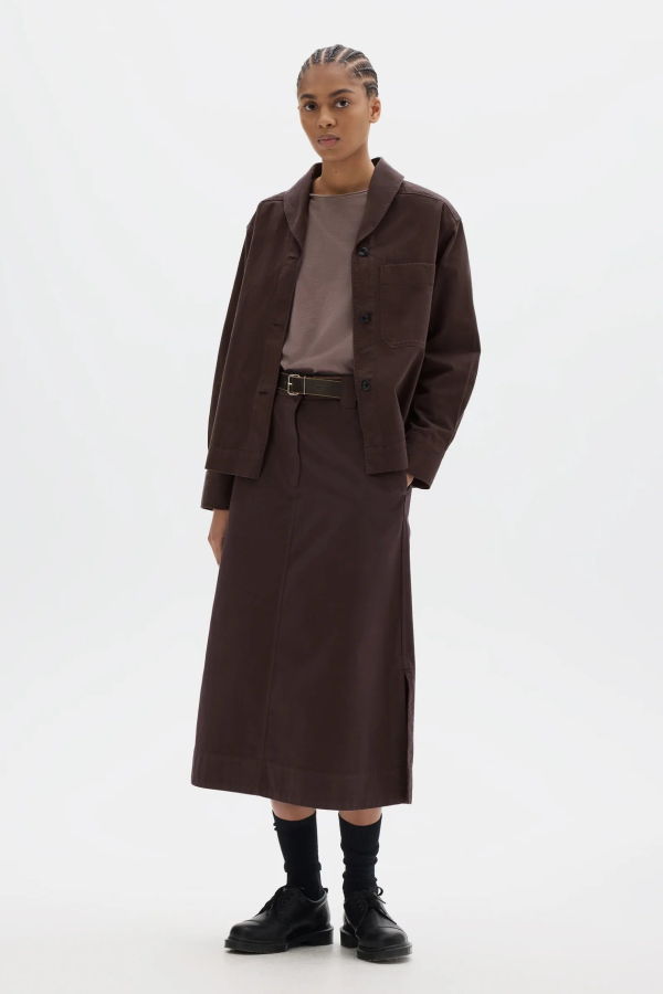 MHL by Margaret Howell Shawl Collar Overshirt Irregular Spun Cotton