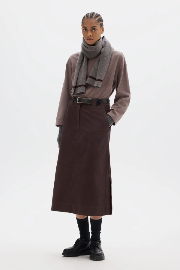 MHL by Margaret Howell Side Vent Skirt Irregular Spun Cotton