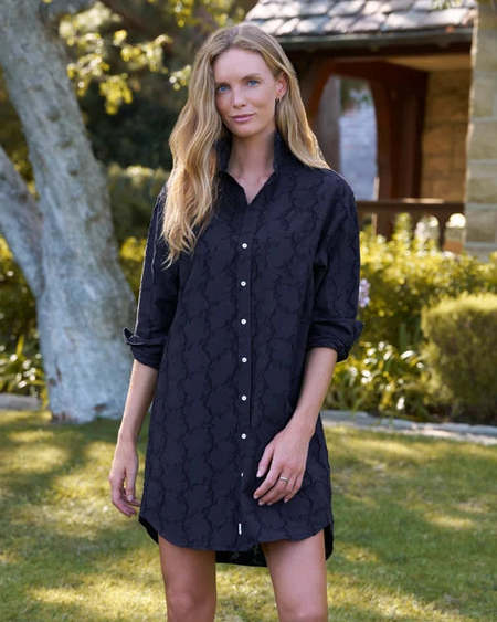 Sandy Liang Delia Dress - Navy | Garmentory