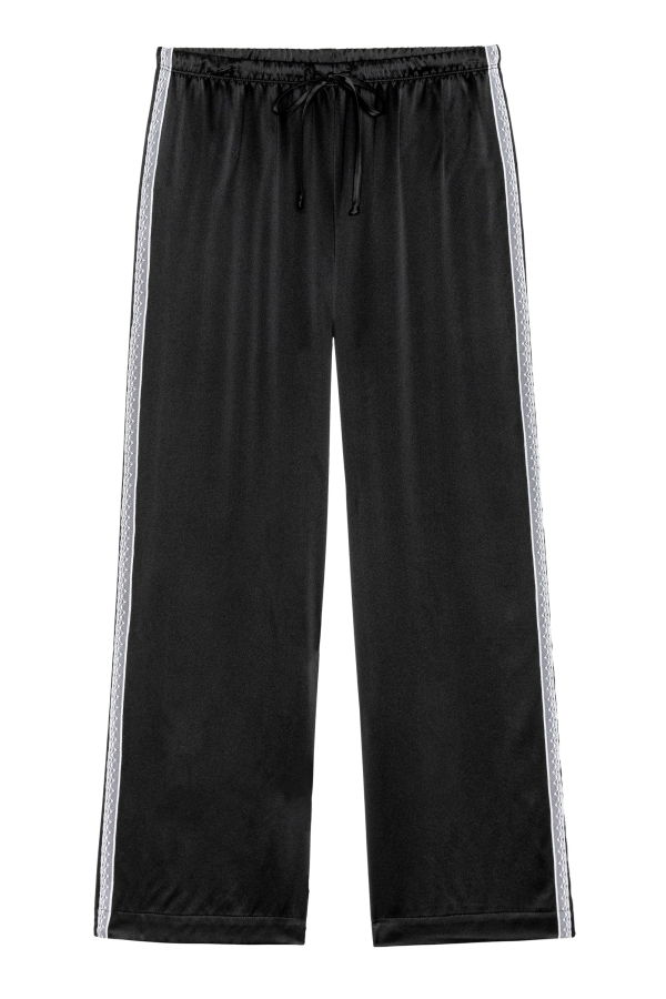 Donni. The Silk Lace Stripe Crop Pant