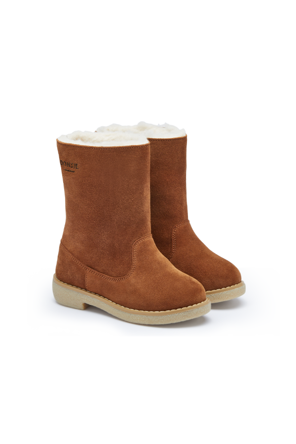 KIDS Donsje Aniq Boots - Cognac Suede
