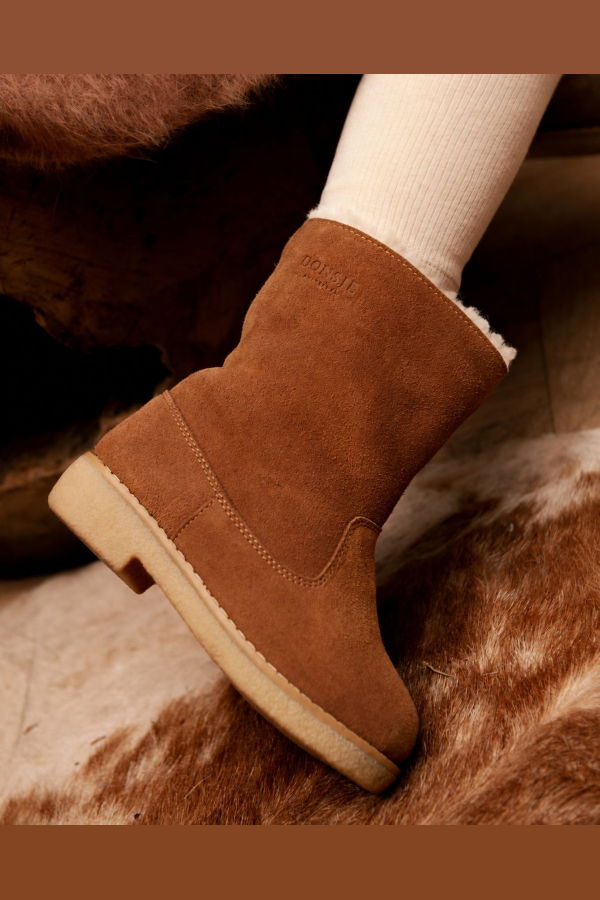 KIDS Donsje Aniq Boots - Cognac Suede