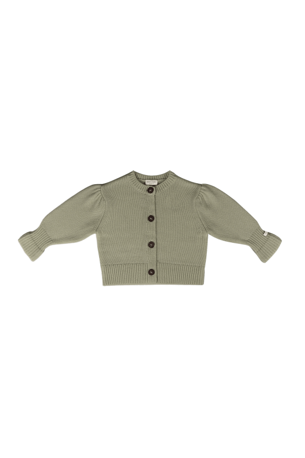 KIDS Donsje Dakote Cardigan - Dusty Green Metallic