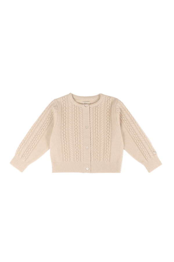 KIDS Donsje Danik Merino Wool Cardigan - Soft Sand
