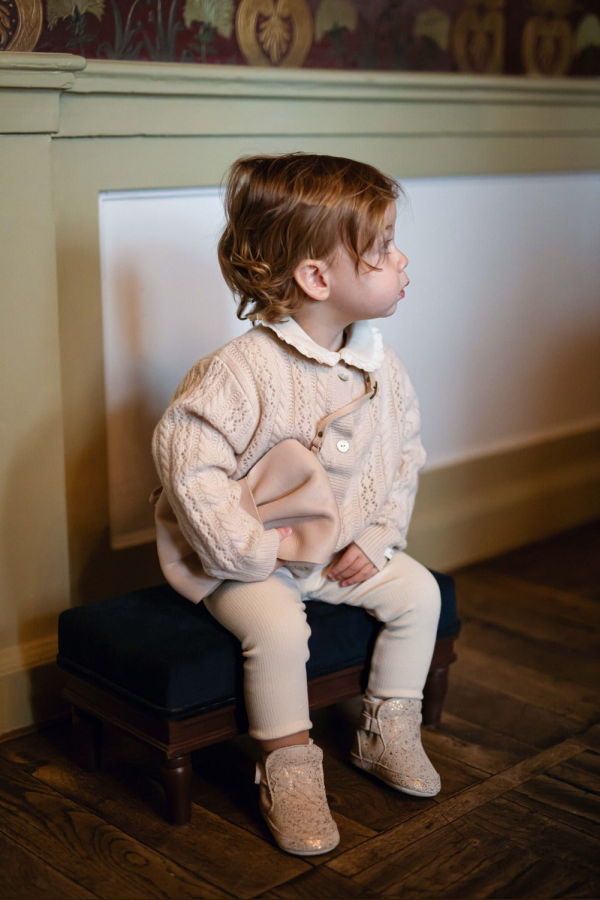 KIDS Donsje Danik Merino Wool Cardigan - Soft Sand