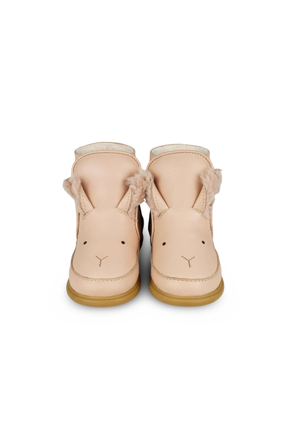 KIDS Donsje Dubu Exclusive Fluffy Bunny Shoes - Light Rust Leather