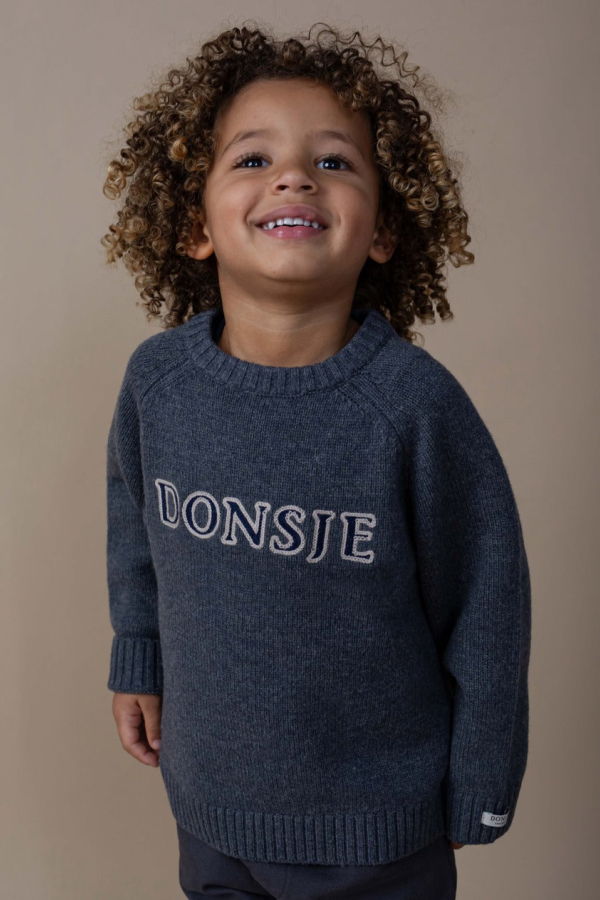 KIDS Donsje Fionn Merino Wool Sweater - Cloudy Grey Melange