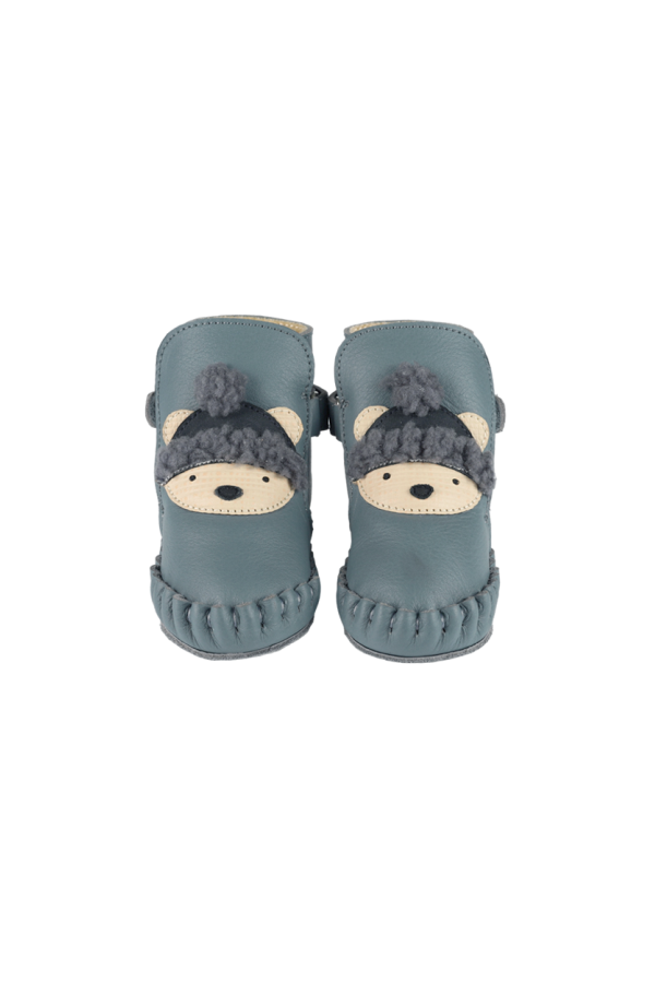 KIDS Donsje Junus Polar Bear Booties - Blue Stone Leather