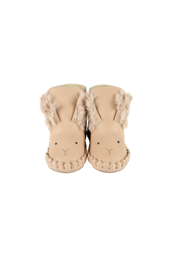 KIDS Donsje Kapi Exclusive Fluffy Bunny Booties - Light Rust Leather