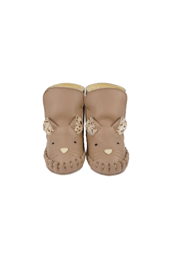 KIDS Donsje Kapi Exclusive Mouse Booties - Praline Leather