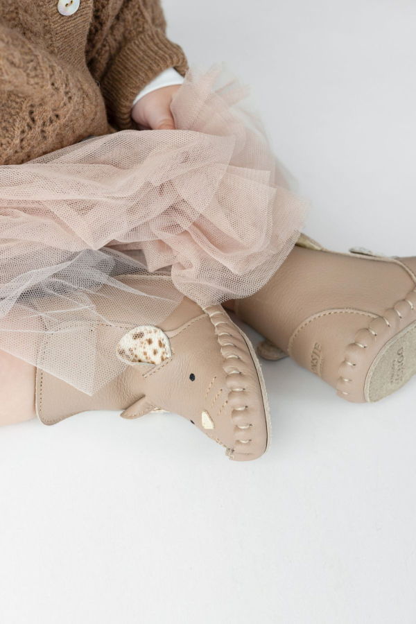 KIDS Donsje Kapi Exclusive Mouse Booties - Praline Leather