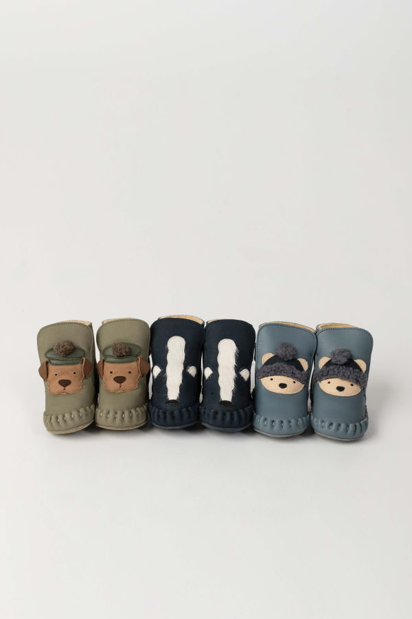 KIDS Donsje Kapi Exclusive Skunk Booties - Navy Nubuck