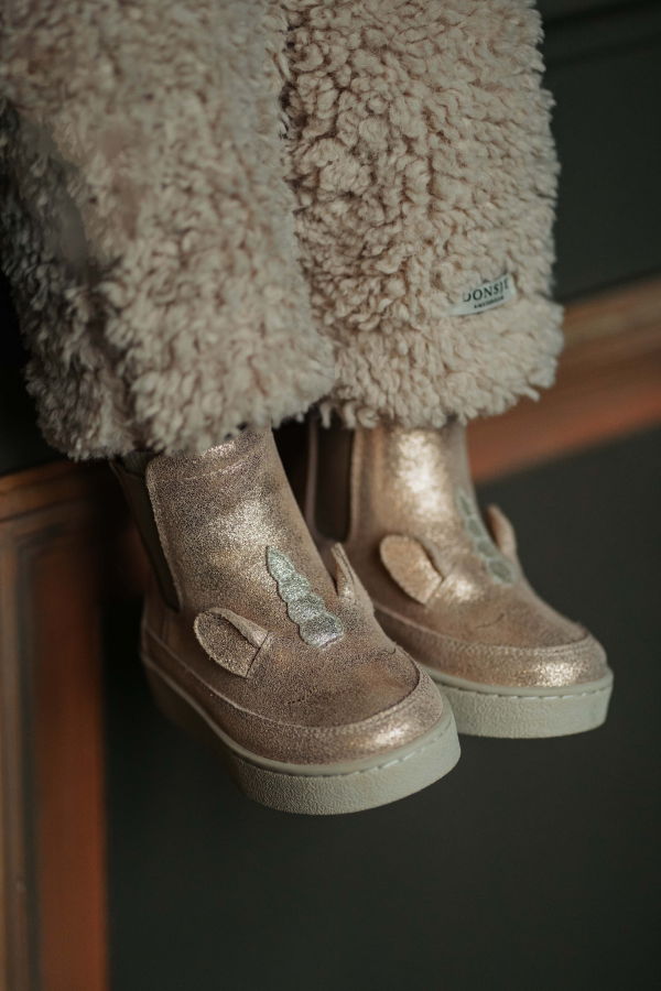 KIDS Donsje Kheera Unicorn Boots - Powder Metallic Leather