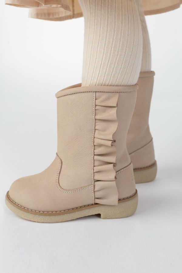 KIDS Donsje Kirsti Boots - Ivory Leather