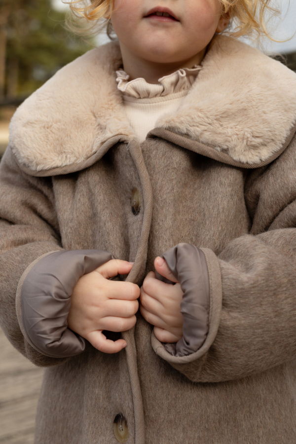 KIDS Donsje Levian Jacket - Dark Taupe Melange