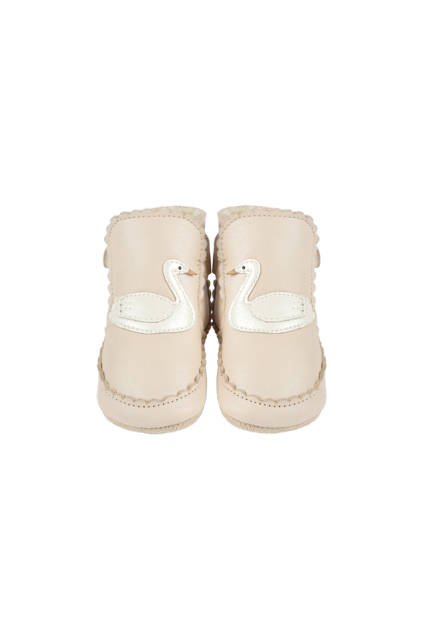 KIDS Donsje Niv Swan Booties - Powder Metallic Nubuck