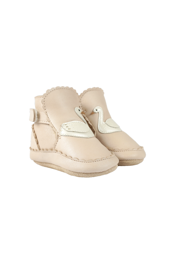 KIDS Donsje Niv Swan Booties - Powder Metallic Nubuck