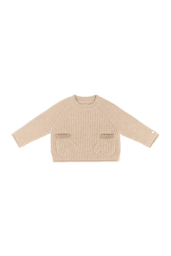 KIDS Donsje Pawien Merino Wool Sweater - Biscotti Melange