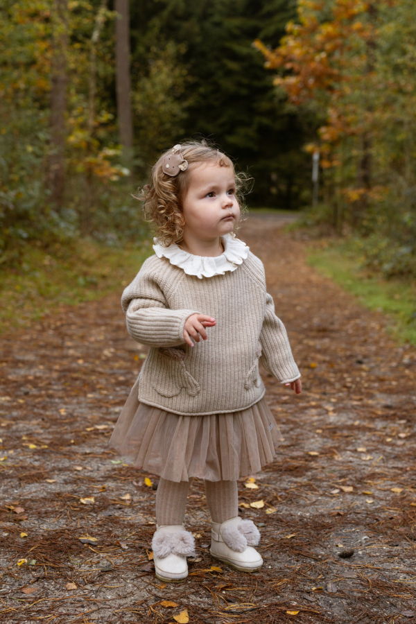 KIDS Donsje Pawien Merino Wool Sweater - Biscotti Melange