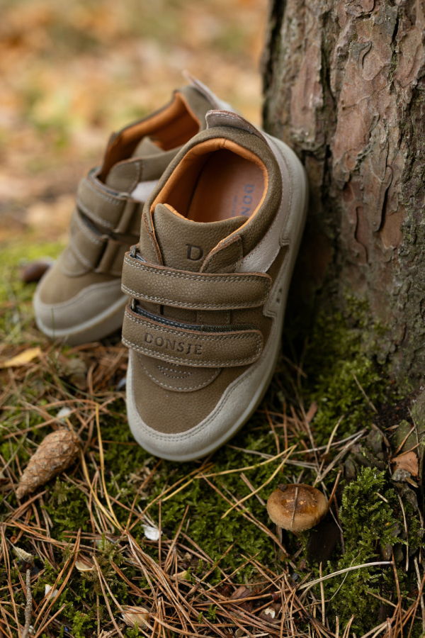 KIDS Donsje Pesio Sneakers - Army Betting Leather