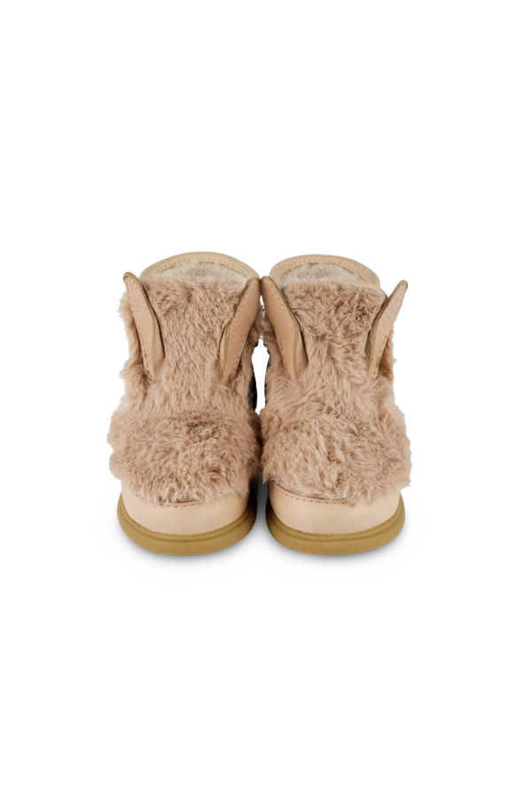 KIDS Donsje Roumi Fluffy Bunny Shoes - Warm Beige Soft Faux Fur
