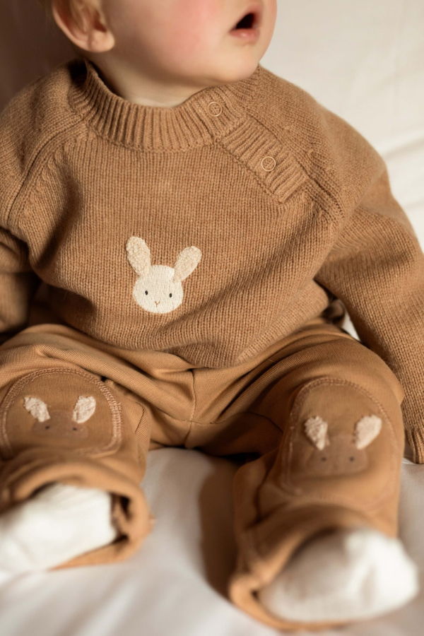 KIDS Donsje Sibbe Merino Wool Fluffy Bunny Sweater - Hazelnut
