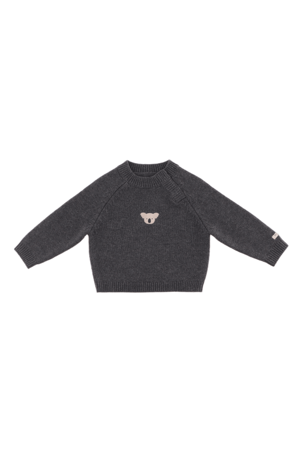 KIDS Donsje Sibbe Koala Merino Wool Sweater - Cloudy Grey Melange
