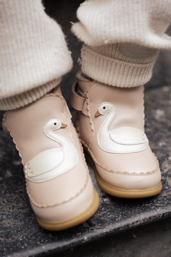 KIDS Donsje Sify Swan Shoes - Powder Metallic Nubuck
