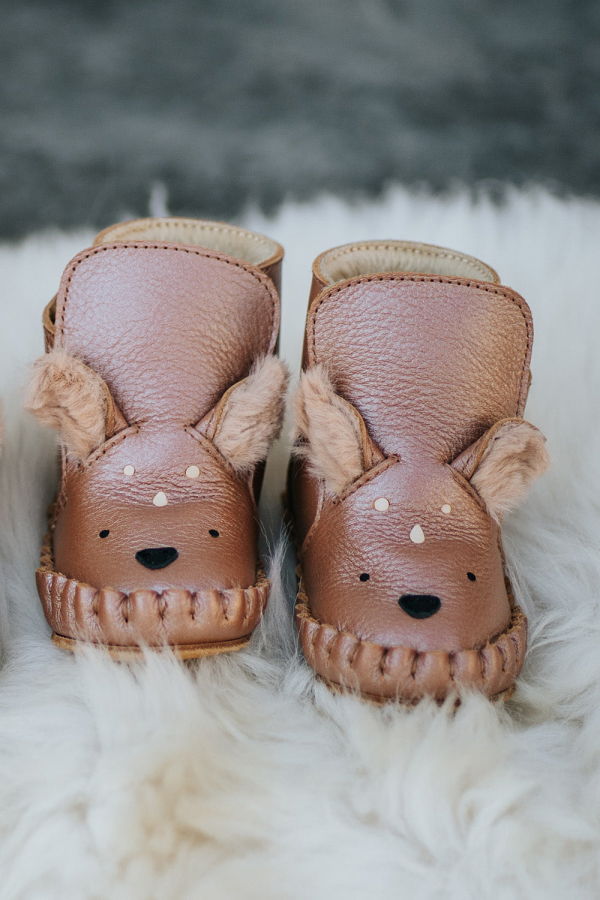 KIDS Donsje Smikki Deer Booties - Clay Metallic Leather