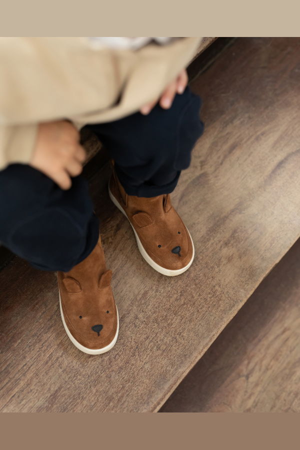 KIDS Donsje Thato Bear Boots - Cognac Suede