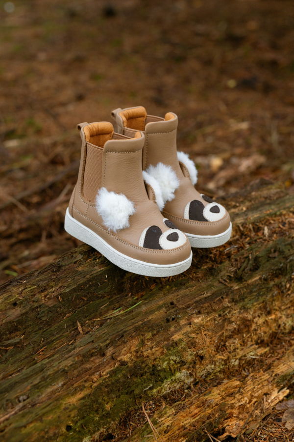 KIDS Donsje Thudo Exclusive Raccoon Boots - Truffle Leather