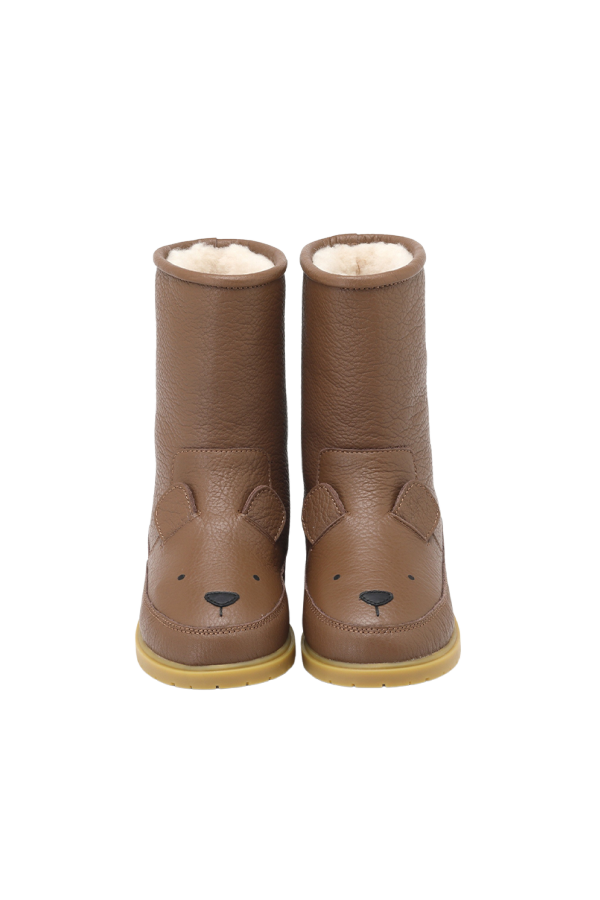 KIDS Donsje Wadudu Classic Bear Boots - Cognac Leather