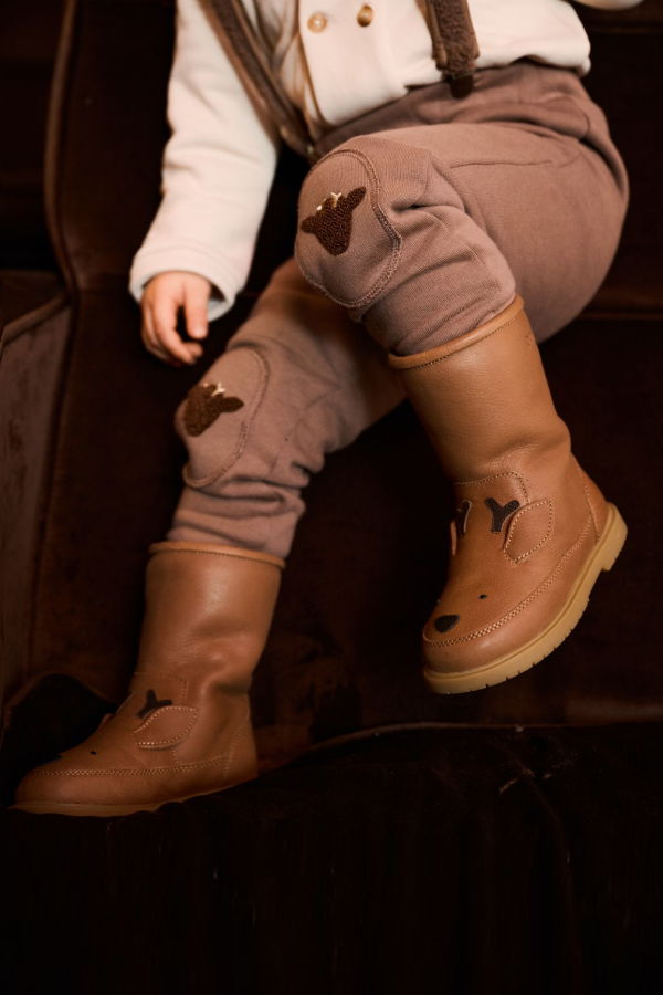 KIDS Donsje Wadudu Special Stag Boots - Chestnut Leather