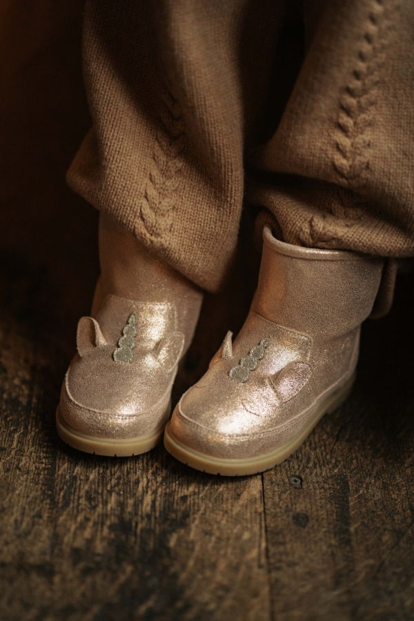 KIDS Donsje Xelly Unicorn Boots - Powder Metallic Leather
