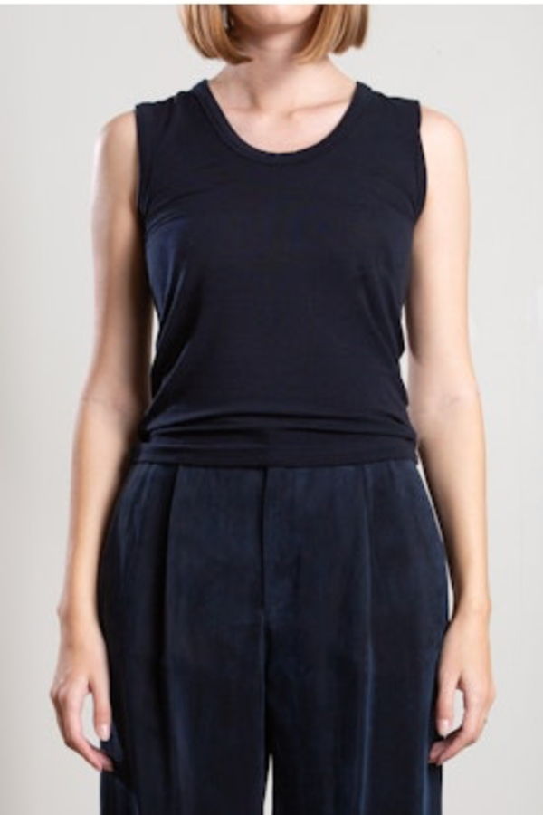 Pharaoh Joan Tank in Cashmere Jersey - Dark Navy