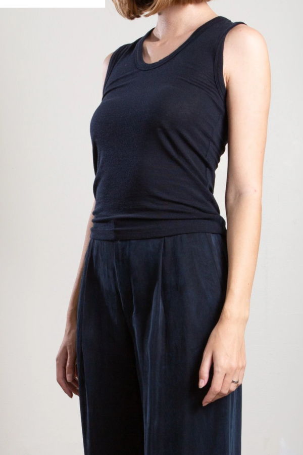 Pharaoh Joan Tank in Cashmere Jersey - Dark Navy