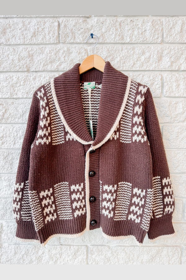 The Great. The Chalet Cardigan Sweater - Walnut & Cream