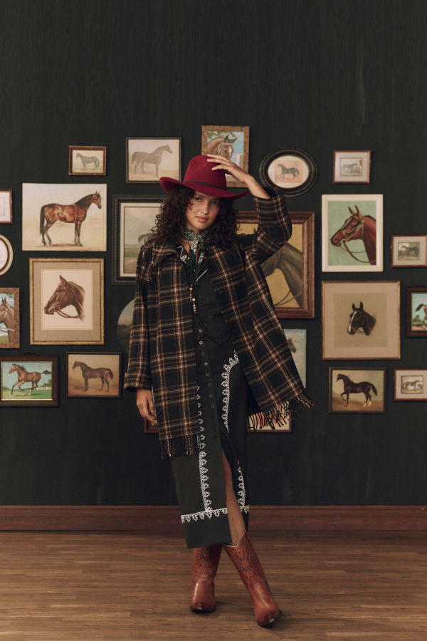 The Great. The Fringe Coat in Frontier Plaid