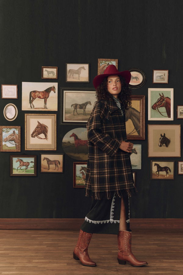 The Great. The Fringe Coat in Frontier Plaid