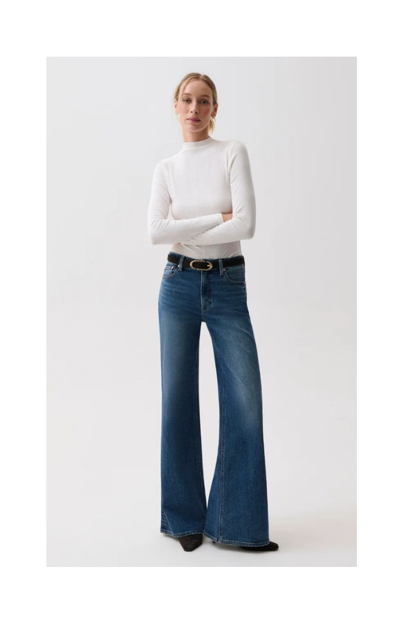Pistola Vivian Mid Rise Wide Leg Jeans