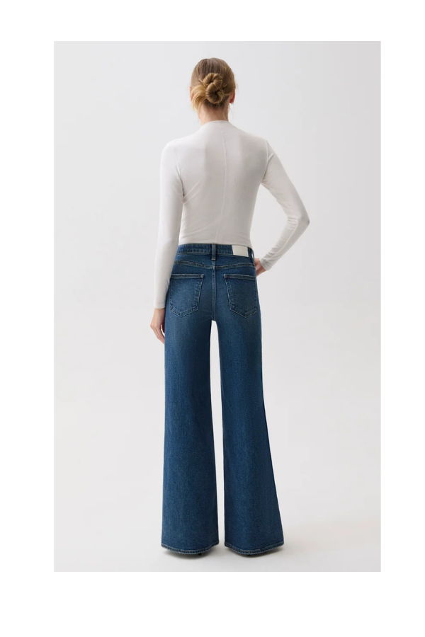 Pistola Vivian Mid Rise Wide Leg Jeans