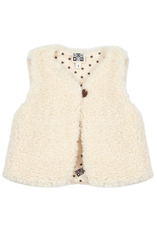 KIDS Bonton Baby Beti Teddy Vest - Cream