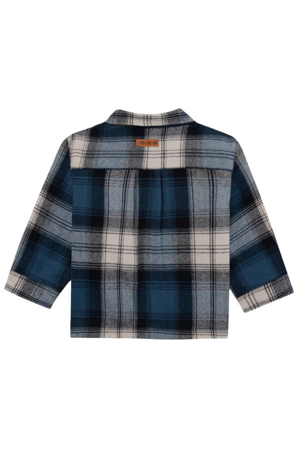 KIDS Bonton Peace Plaid Check Shirt - Blue