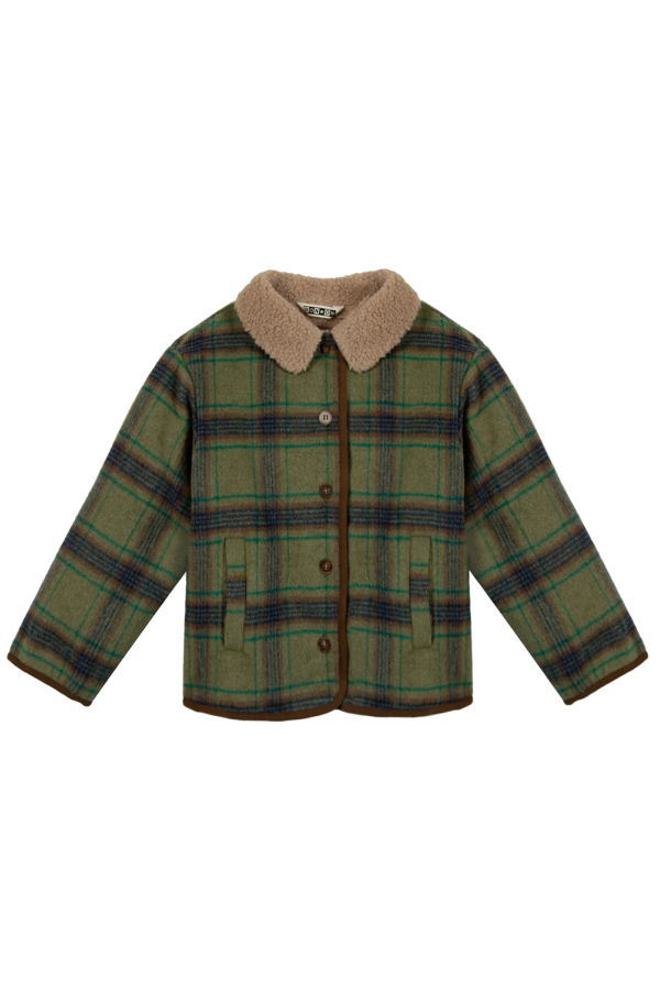 KIDS Bonton Pierrot Shirt Jacket - Sunday Green Plaid