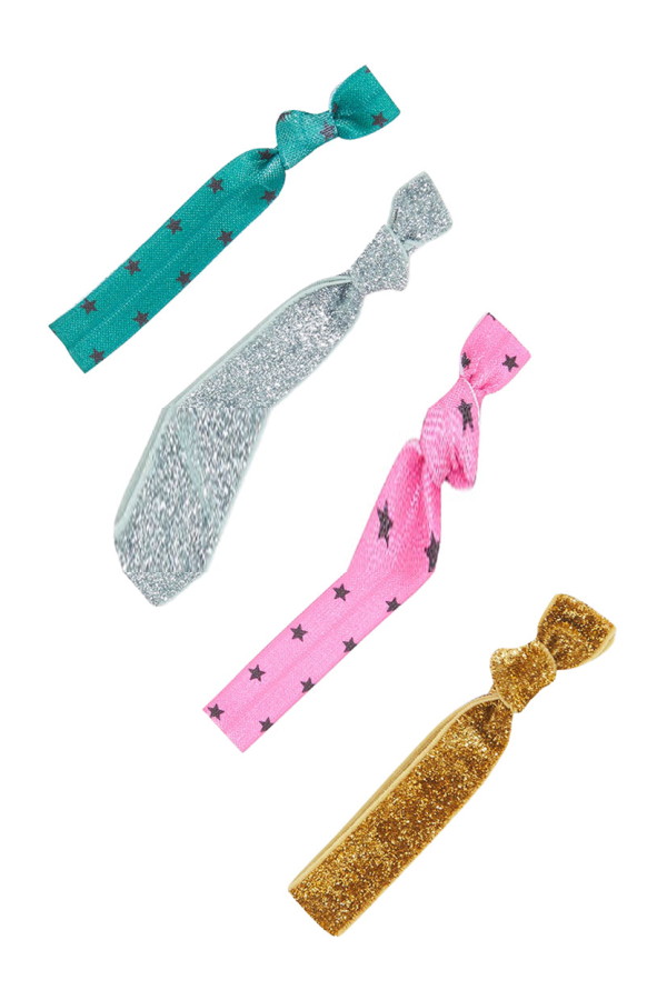 KIDS Bonton Set of Four Glitter Star Hair Elastics - Multicolour