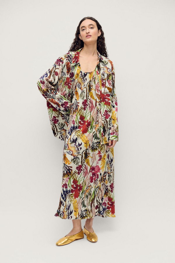 Silk Laundry Boyfriend Shirt - Planktonic