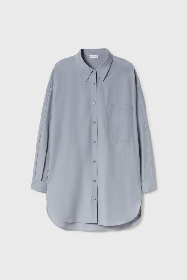 Silk Laundry Cotton Silk Round Shirt - Storm