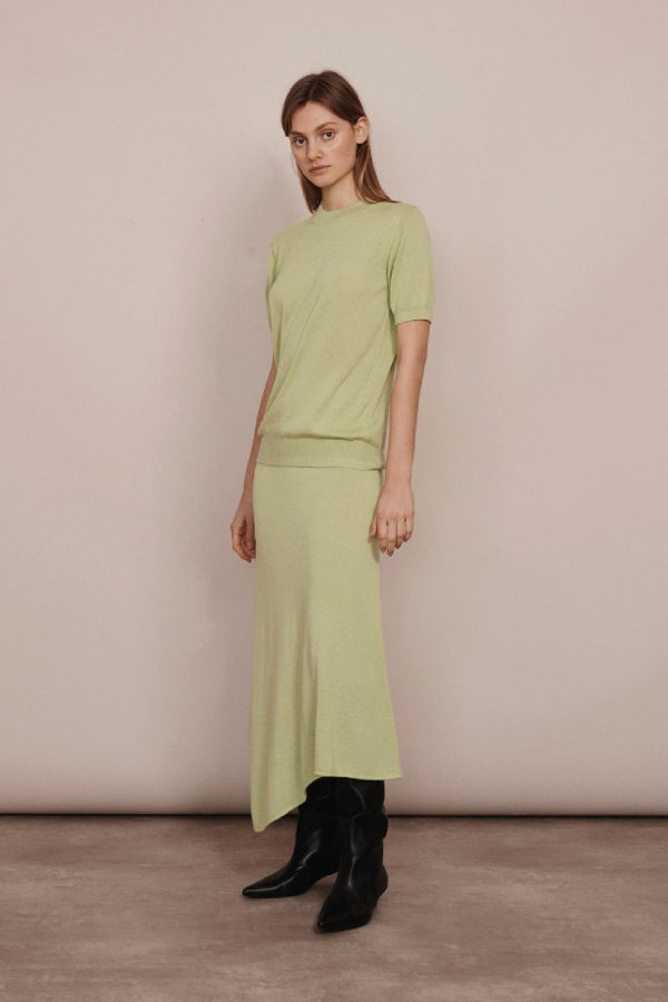 Silk Laundry Drawstring Skirt - Luminary