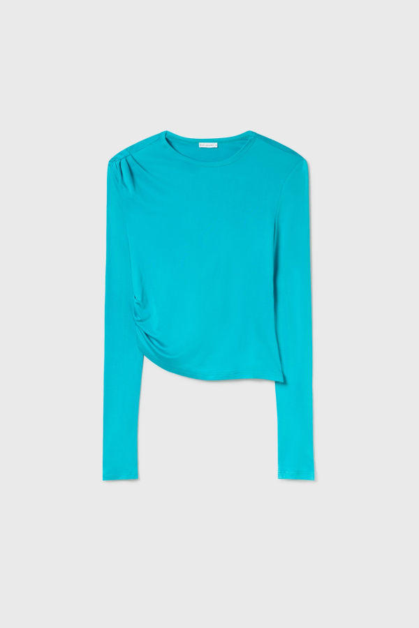 Silk Laundry Jersey Draped Top