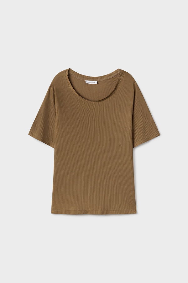 Silk Laundry Ribbed T-Shirt Kangaroo